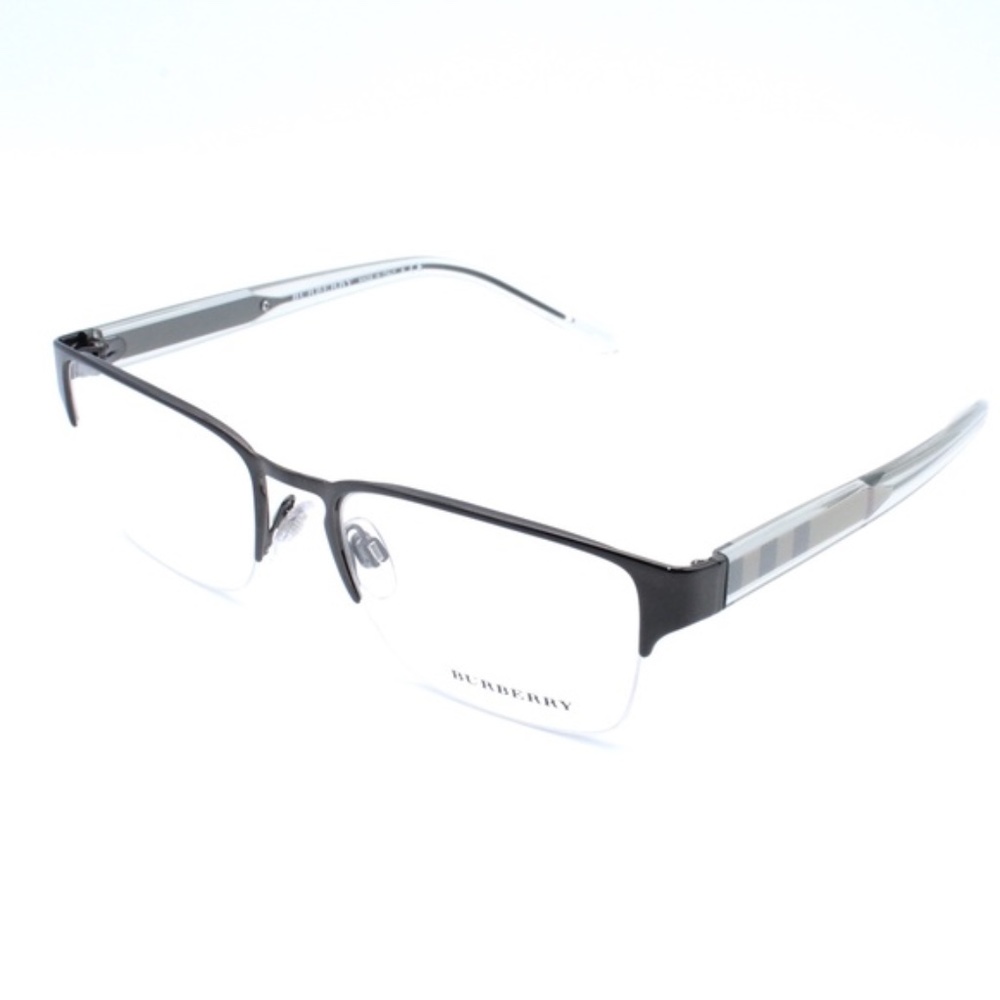 Burberry B1297 1144 54.18 145 Dark Brown Nickel Mens Semi rimless Eyeglasses Wit